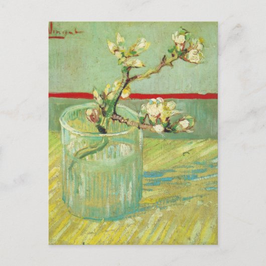 Almond Blossom Branches in Glass Van Gogh Fine Art Briefkaart (Voorkant)