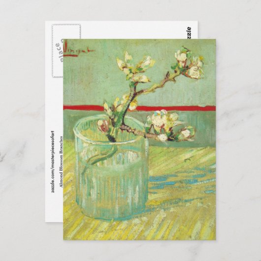 Almond Blossom Branches in Glass Van Gogh Fine Art Briefkaart (Voorkant / Achterkant)