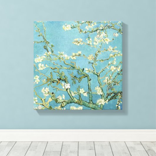 Almond Blossom door Van Gogh Fine Art Canvas Print (Insitu (Houten vloer))