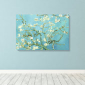 Almond Blossom door Van Gogh Triple Panel Canvas Afdruk (Insitu (Houten vloer))