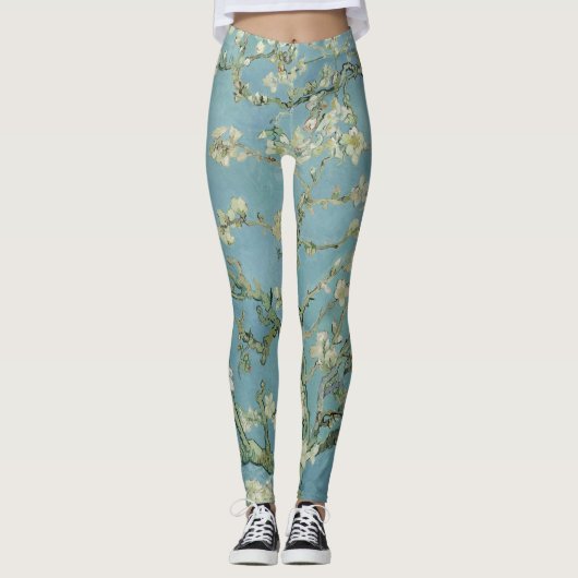 Almond Blossom door Vincent Van Gogh Fine Art Leggings (Voorkant)