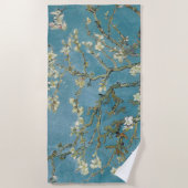  Almond Blossom Floral Boho Blue Classic Art Strandlaken (Voorkant)