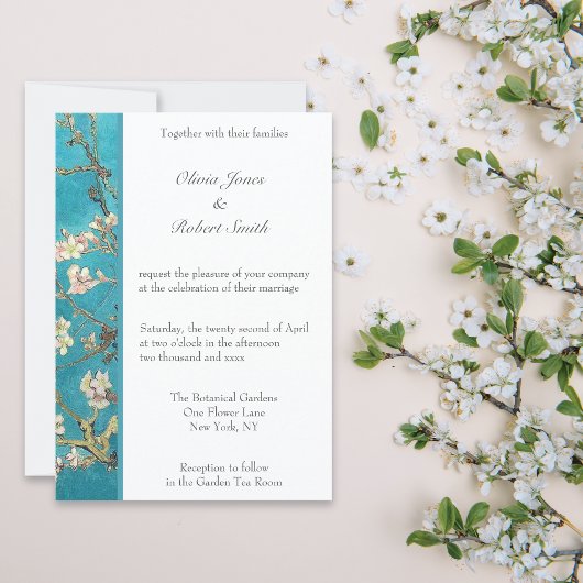Almond Blossom Floral Wedding Kaart
