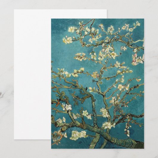 Almond Blossom Invitation Kaart (Voorkant / Achterkant)