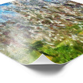 Almond Blossom Pointillism Dot Art schilderen Foto Afdruk (Hoek)