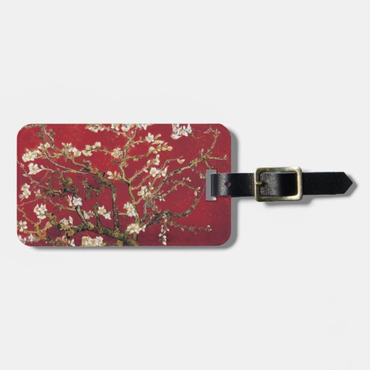 Almond Blossom Red Vincent van Gogh Art Painting Bagagelabel (Voorkant horizontaal)