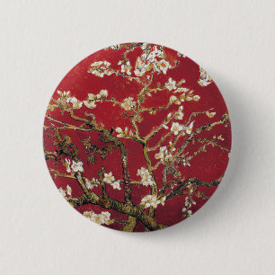 Almond Blossom Red Vincent van Gogh Art Painting Ronde Button 5,7 Cm