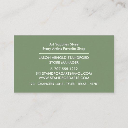 Almond Blossom, Van Gogh, Art Supplies Store Visitekaartje (Achterkant)