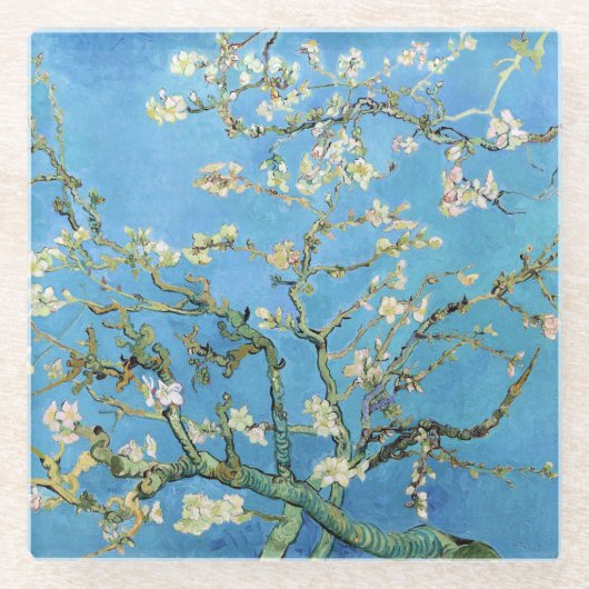 Almond Blossom Vincent van Gogh Glazen Onderzetter (Voorkant)
