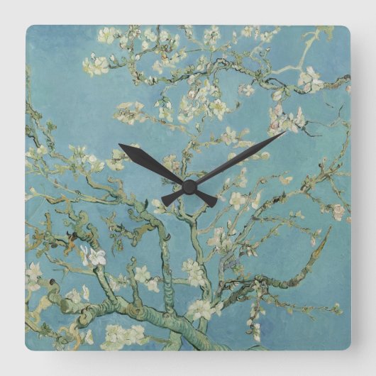 Almond Blossom: Vincent Van Gogh Vierkante Klok (Voorkant)