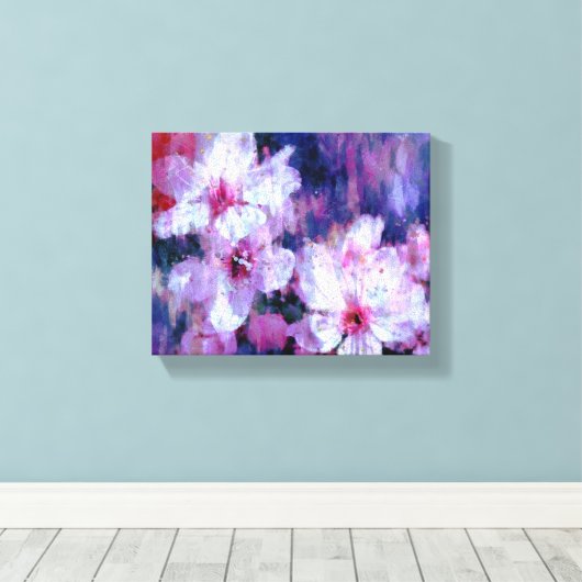 Almond Blossom Waterverf Canvas Afdruk (Insitu (Houten vloer))