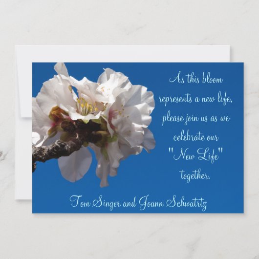 Almond Blossom Wedding Invitation Kaart (Voorkant)