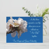 Almond Blossom Wedding Invitation Kaart (Staand voorkant)