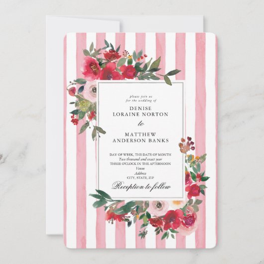 Almond Blossom Wedding Invitation Kaart (Voorkant)