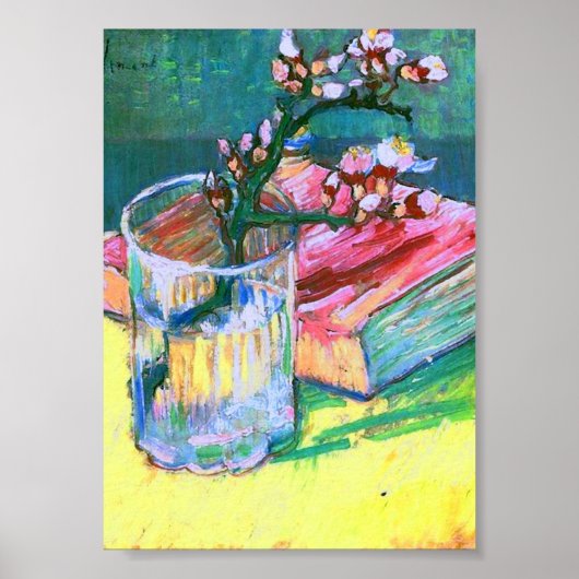 Almond Branch Glass Book Van Gogh Fine Poster (Voorkant)