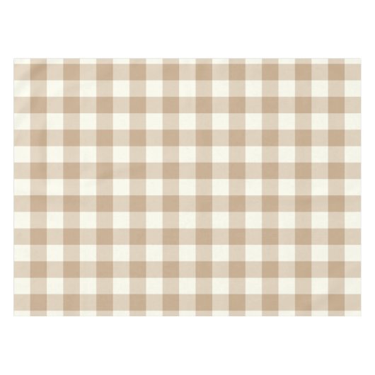 Almond Brown Gingham / Buffalo Check Tablecloth Tafelkleed (Voorkant (Horizontaal))