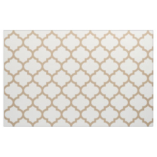 Almond Brown Moroccan Trellis Pattern Fabric Stof