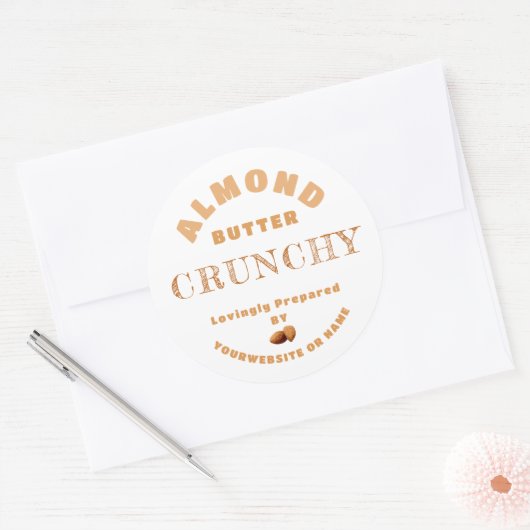 Almond Butter Classic Round Sticker (Envelop)