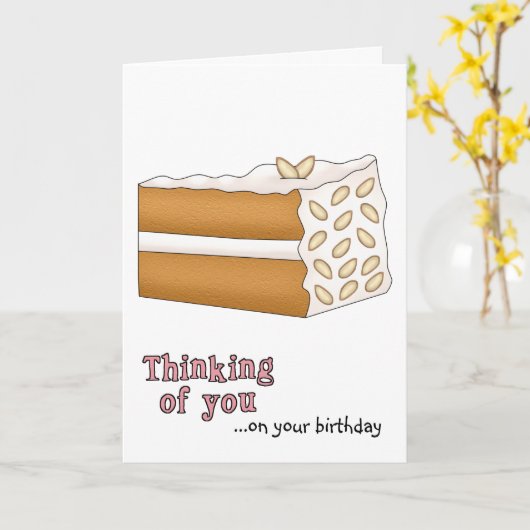 Almond Cake Birthday Card Kaart (Gele Bloem)