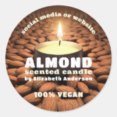 Almond Candle Ronde Sticker (Voorkant)