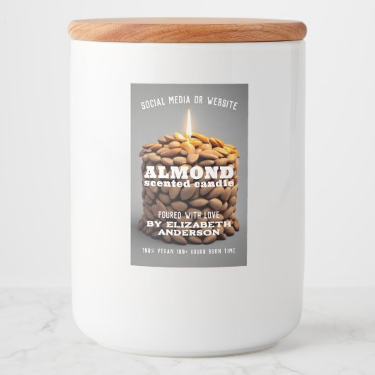 Almond Candle Voedselcontainer Etiket (Voorkant)