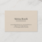 Almond Color Modern Unique Elegant Plain Simple  Visitekaartje (Voorkant)