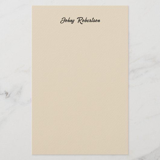 Almond Color Plain Elegant Professional Minimalist Briefpapier (Voorkant)