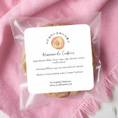 Almond Cookie Watercolor Bakery Ingredient Vierkante Sticker