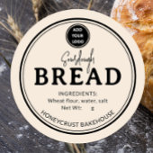 Almond Cream Bakery Sourdough Bread Label Sticker