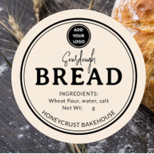 Almond Cream Bakery Sourdough Bread Label Sticker