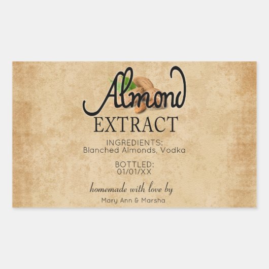 Almond Extract Rechthoekige Sticker (Voorkant)