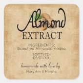 Almond Extract Vierkante Sticker (Voorkant)