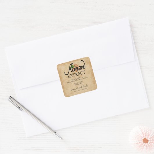 Almond Extract Vierkante Sticker (Envelop)