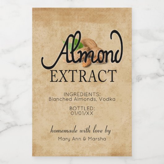 Almond Extract Wijn Etiket (Enkel label)