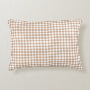 Almond Gingham Pattern Accent Pillow Decoratief Kussen