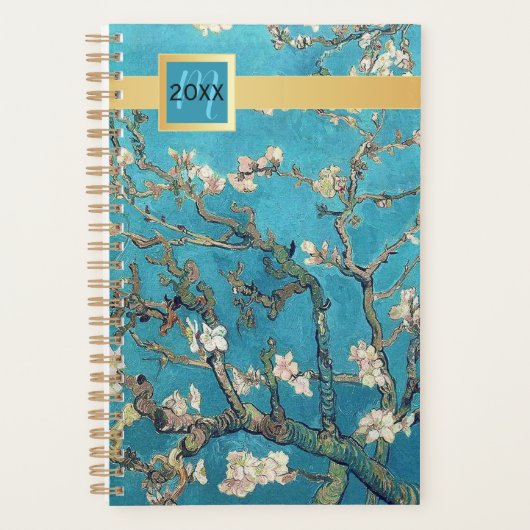 Almond Tree Gold Ribbon Van Gogh Planner (Voorkant)