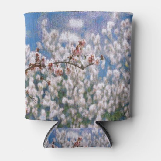 Almond Tree Pointillism Artwork bloemen Blikjeskoeler (Voorkant)