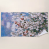 Almond Tree Pointillism Artwork bloemen Strandlaken (Voorkant)
