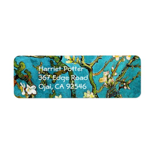Almond Tree Van Gogh Fine Art bloeien Etiket (Voorkant)