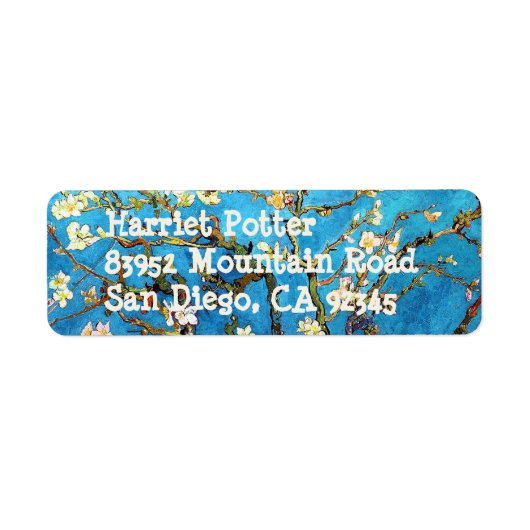Almond Tree Van Gogh Fine Art bloeien Etiket (Voorkant)