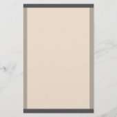 Almond Warm Grey Borders Monogrammed Briefpapier (Achterkant)