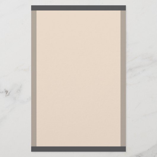 Almond Warm Grey Borders Monogrammed Briefpapier (Achterkant)