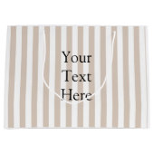 Almond & White Stripes  Groot Cadeauzakje (Voorkant)