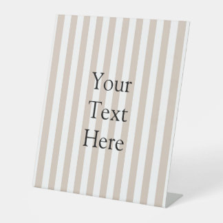 Almond & White Stripes  Reclamebord Met Voetstuk