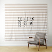 Almond & White Stripes  Wandkleed (In Situ (horizontaal))