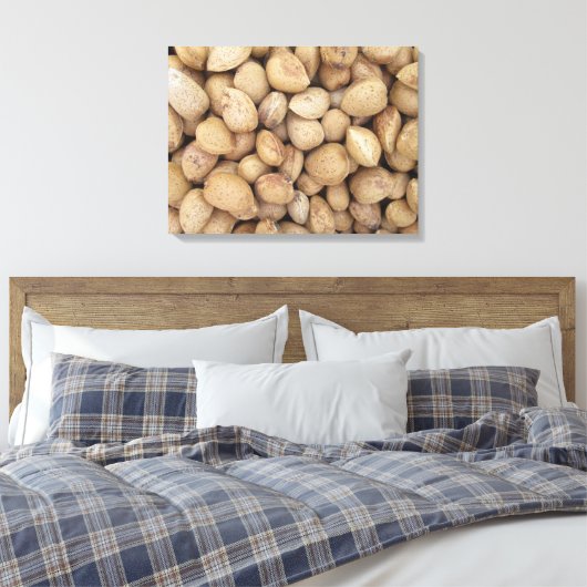 Almonds Herfst Autumn Pattern Canvas Afdruk (Insitu (Slaapkamer))