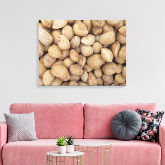 Almonds Herfst Autumn Pattern Canvas Afdruk (Insitu (Woonkamer))