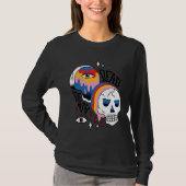 Almost Dead Weird Bizarre Skull Rainbow T-shirt (Voorkant)