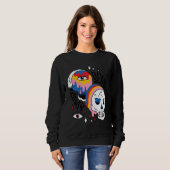 Almost Dead Weird Bizarre Skull Rainbow Trui (Voorkant volledig)