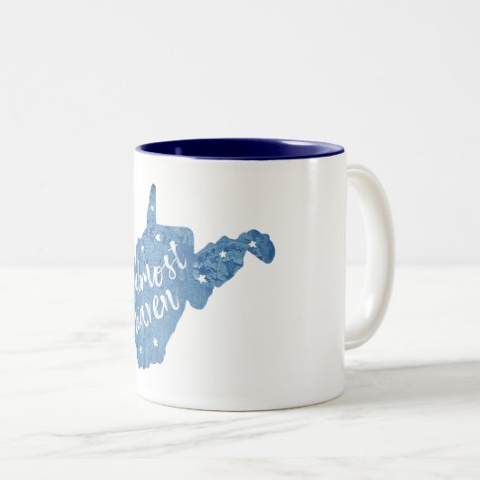 Almost Heaven West Virginia Tweekleurige Koffiemok (Voorkant rechts)